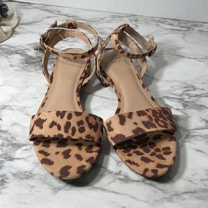 SALE!! NEW A New Day Leopard Microsuede Ankle Strap Sandals